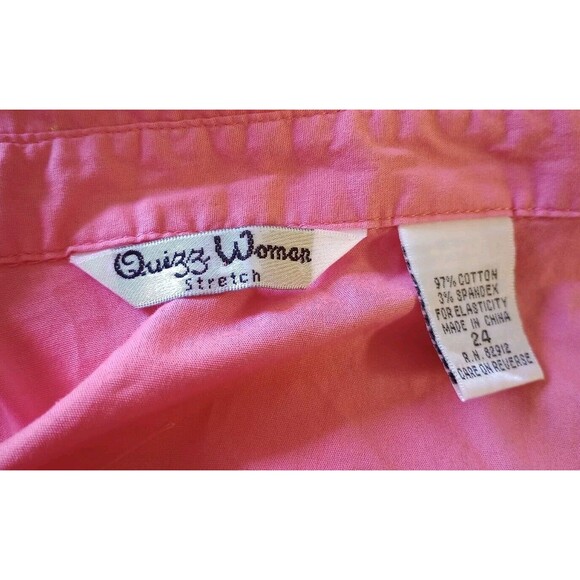 Quizz‎ Woman Blouse Pink Floral Embroidered 3/4 Scalloped Sleeve Plus Size 24 - Picture 5 of 6